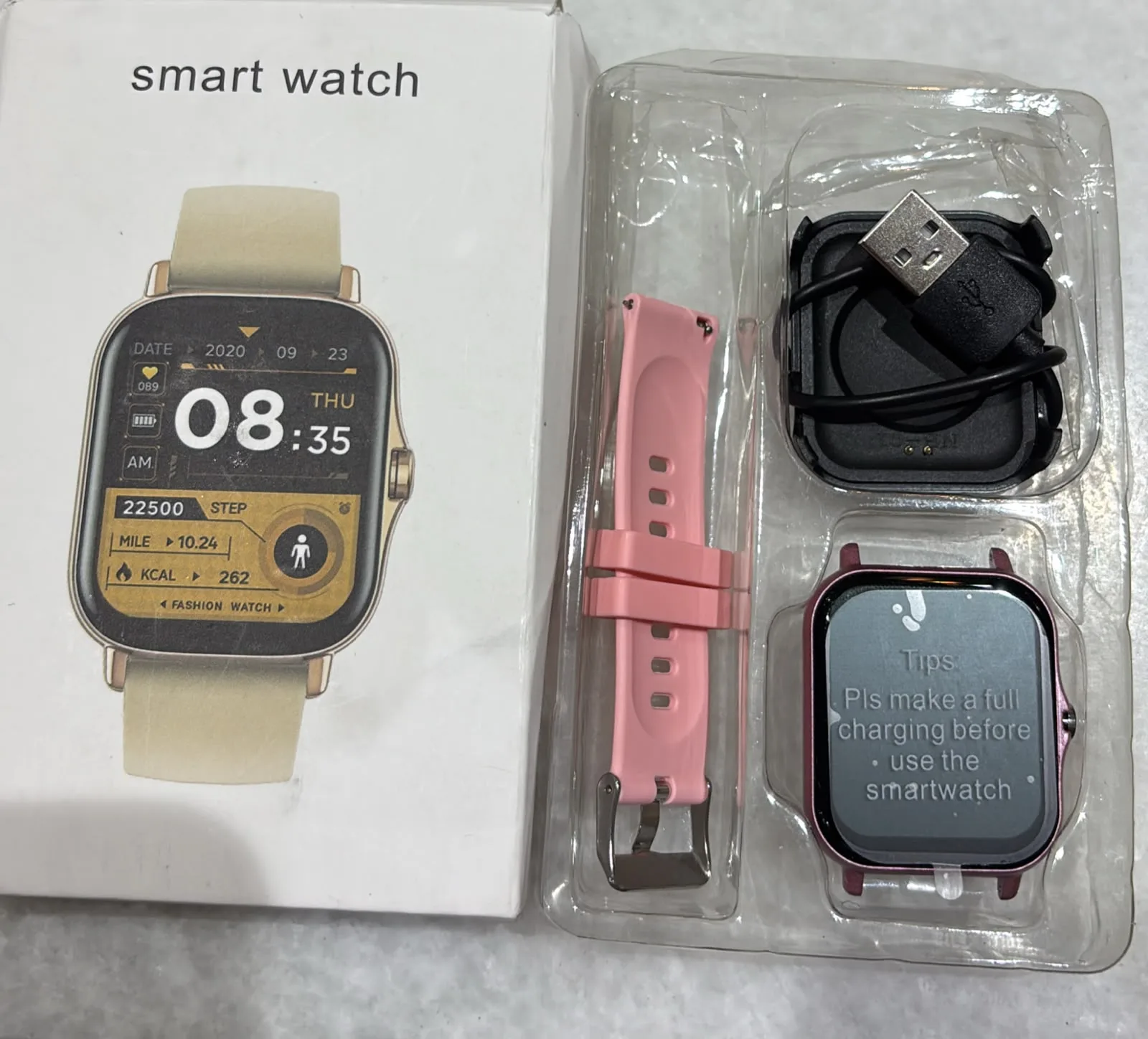 Reloj inteligente de 1,69 pulgadas con pantalla táctil completa, Bluetooth, música, salud, fitness, monitor de frecuencia cardíaca y pulsera (rosado), miniatura 8