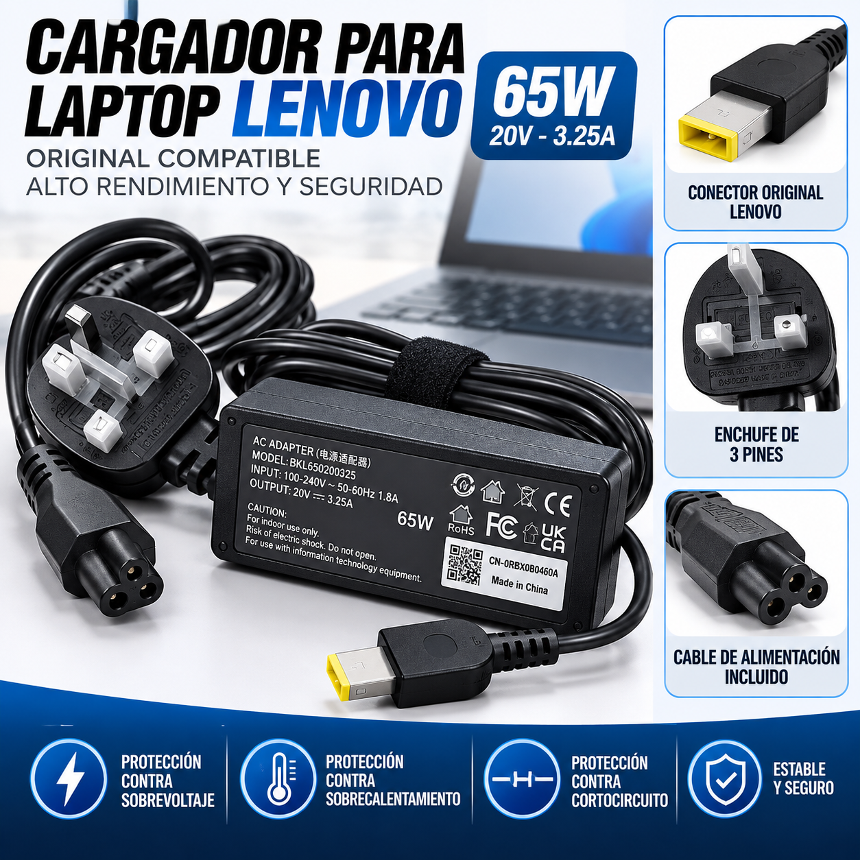 Cargador de lenovo
